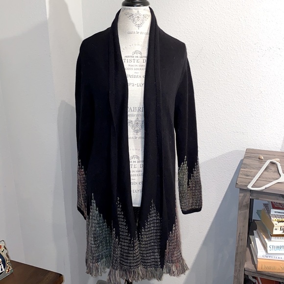 Cato Cardigan Sweater Shawl Tunic Black 